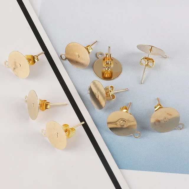 100pcs 6/8/10mm Gold Silver Plated Dangle Earring Spacer with Earring