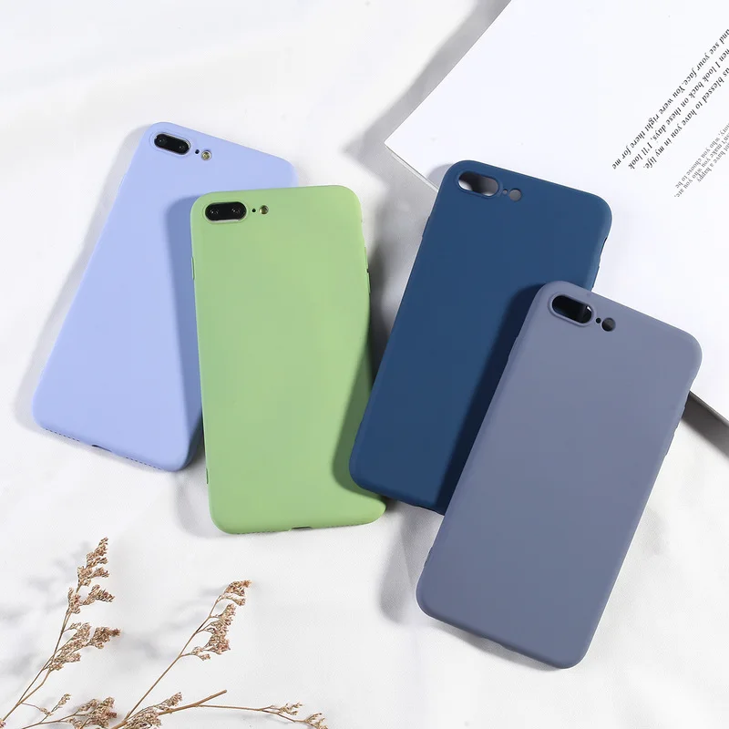 

Luxury Candy Color Phone Cover For iPhone 7 8 Plus Case Simple Soft TPU Silicone Back Covers For iPhone 6 6s 7 8 X XS XR XS Max
