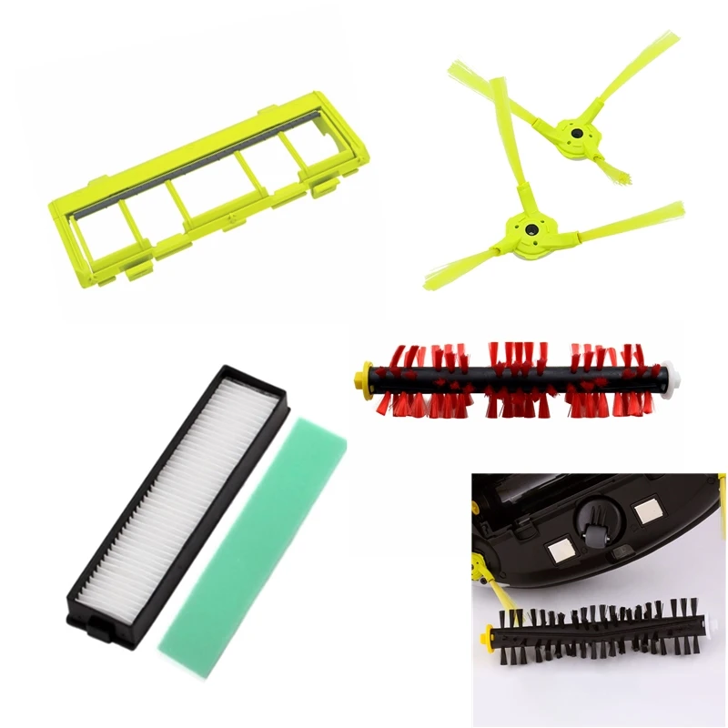 Robô Aspirador de pó Hepa Filtro Escovas Laterais Centro Escova Capa Pano Mop para lg Hom Bot Vr6270lvm Vr65710 Vr6260lvm Series