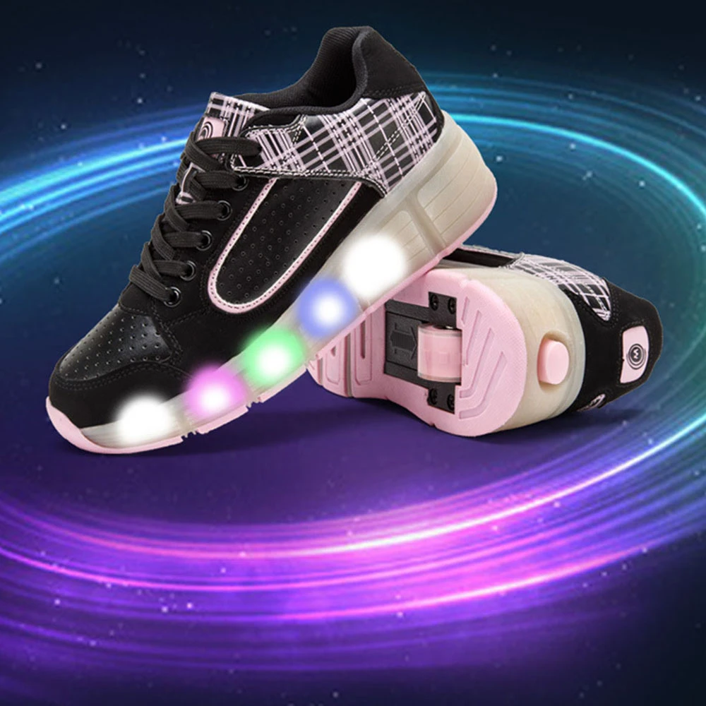 plafond onderwijs Ongehoorzaamheid Populaire Led verlichting Heelys Kinderen Schoenen met Led Light UP wielen  Kids Rolschaatsen Schoenen Sneakers voor Jongens Meisjes Roze zwart|shoes  yoga|shoes sofftshoe rest - AliExpress