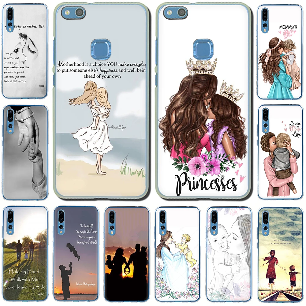 

Family Boy Girl Mom Dad Hard Phone Cover Case for Huawei Honor 6A 7A 7X 7C 8X 8C 9X 20 Pro 8 9 10 Lite