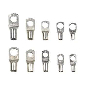 

100PCS SCTinned Copper Ring Lug Connectors for Battery Bare Cable Electric Wire Crimp Terminal With Box