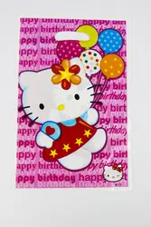 12 шт. Лут мешок для детей на день рождения/фестиваль украшение партии рисунок «Hello Kitty» тематических вечеринок яркие сумки мешочек