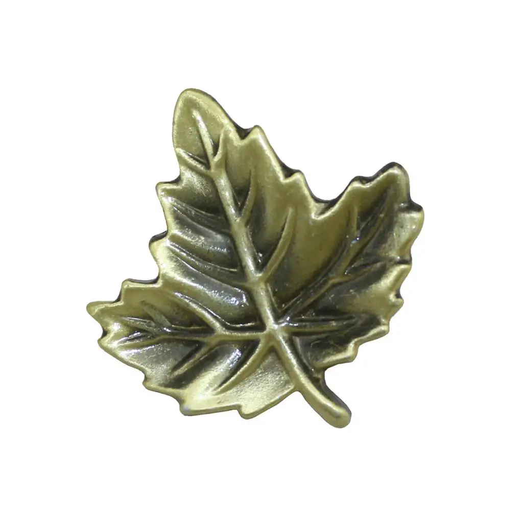 1Bag Zinc Alloy Antique Leaves Handle Drawing Cupboard Door Knobs Cabinet Wardrobe Pull