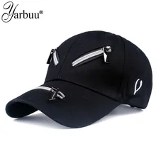 [YARBUU] черная Повседневная бейсбольная бейсболка с колпаком головные уборы для мужчин и женщин на молнии Кепка Прямая поставка