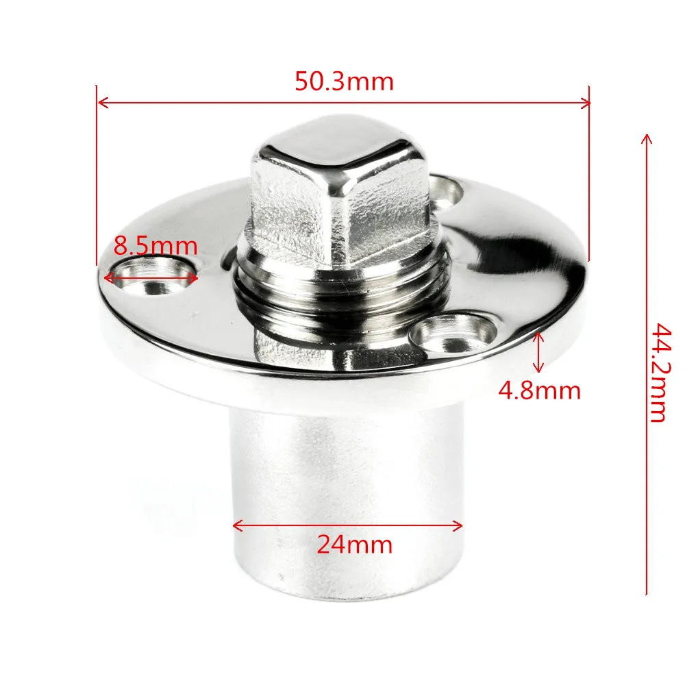 Grade 316 Stainless Steel Marine Garboard Drain Plug for Boats Fits 1