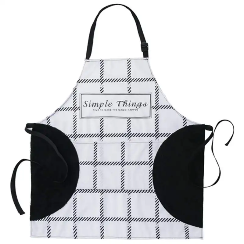 Adjustable Kitchen Apron Oil-Proof Pinafore Waterproof Antifouling Aprons Cooking Baking Restaurant Erasable Hand - Цвет: B4