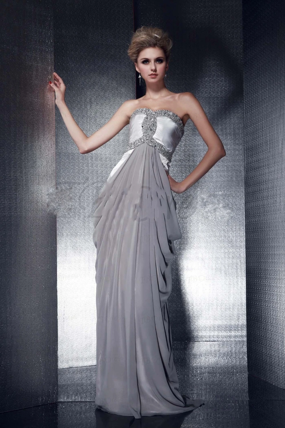 evening gowns grey