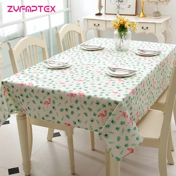 

ZYFMPTEX Woven Polyester/Cotton Imitation Linen Small Fresh Flamingo Printing Tablecloth Home Toalha De Mesa Mantele Table Cover