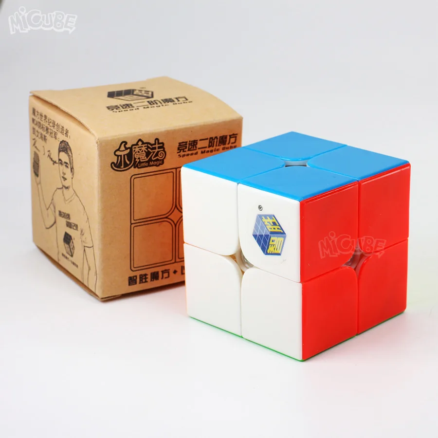 Yuxin Zhisheng Little Magic 2x2x2 магические кубики speed Cubo Magico 2x2 Neo Cube 2*2 Развивающие игрушки для детей антистресс - Цвет: Stickerless