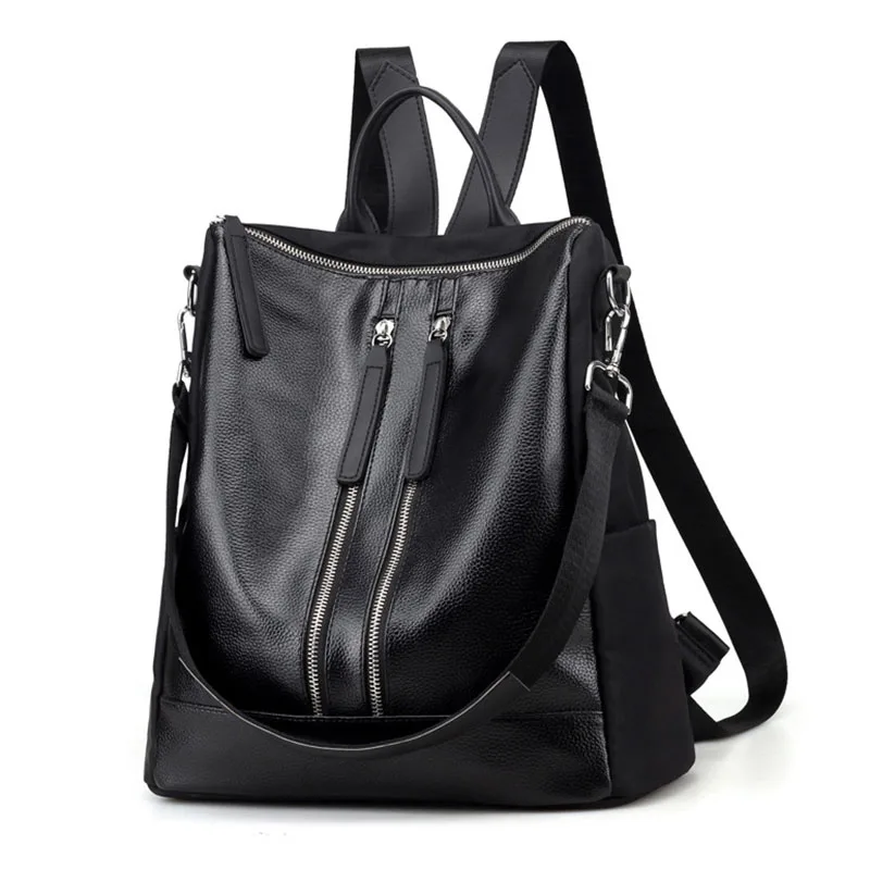 Women Backpack PU Leather Zipper Casual Backpacks Daybacks for Travel