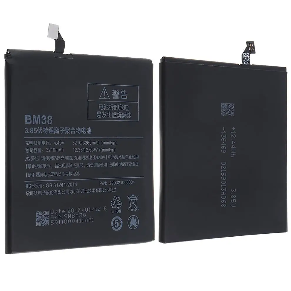 

BM38 3.85V 3210mAh Rechargeable Built-in Polymer Li-ion Replacement Battery Phone Accumulator for Xiaomi 4S Batterie