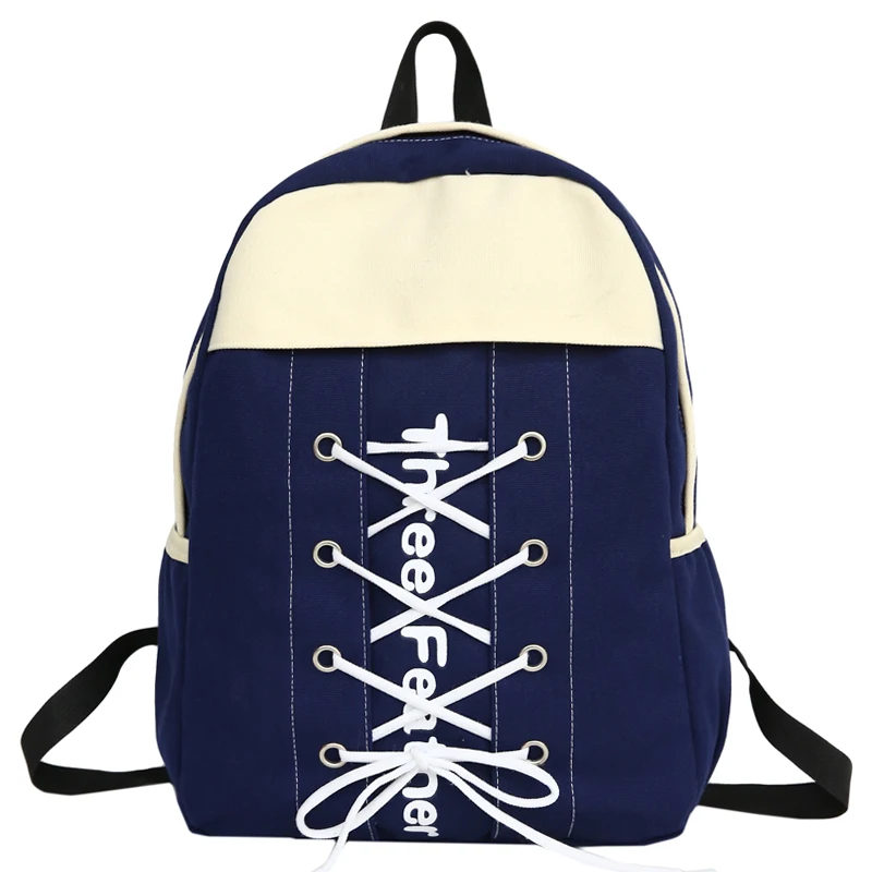 DCIMOR Fashion shoelace Canvas Backpack youth korean style ...