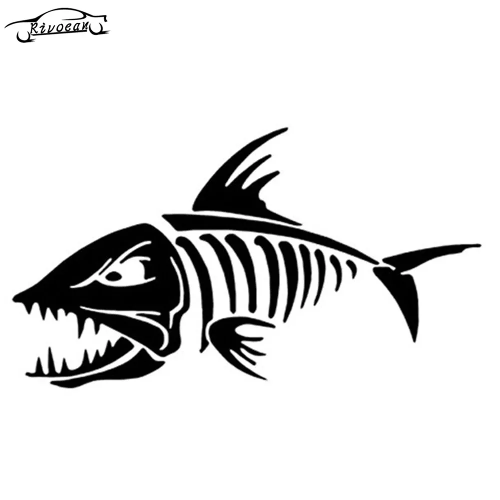 

18*10CM Marine FISH BONES Car Sticker Decals Fishbone Personality Motorcycle Car Stickers And Decals