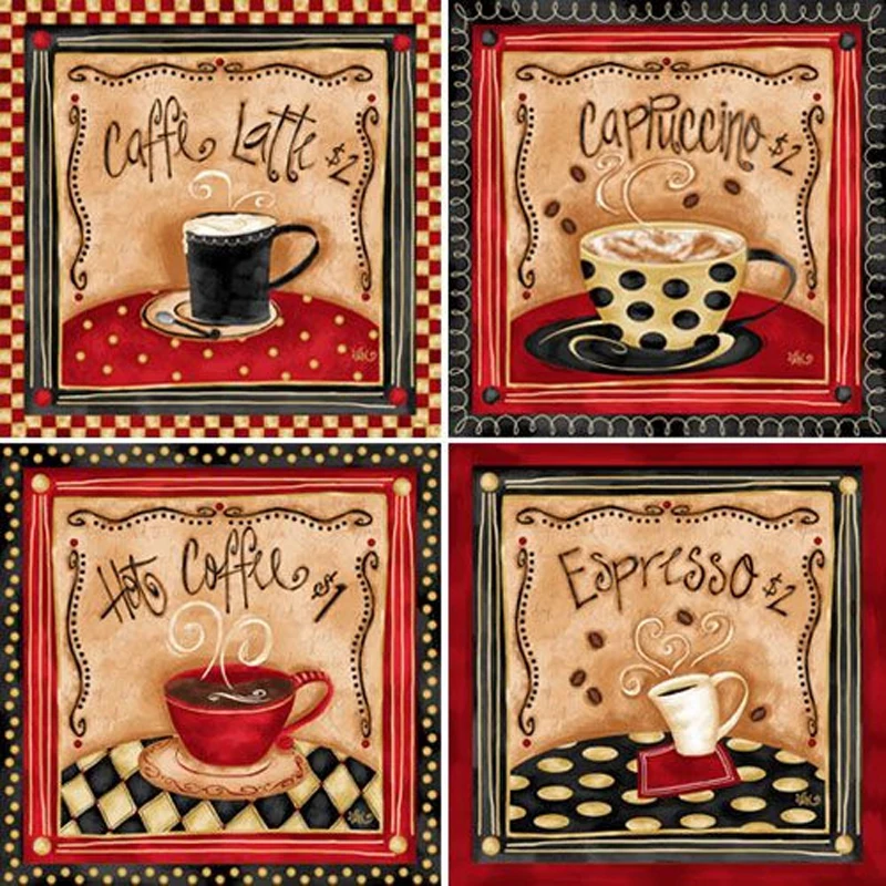 

New Needlework Diamond Painting Cross Stitch Diamond Embroidery Romantic Coffee Cup Picture With Rhinestones Diamond Mosaic