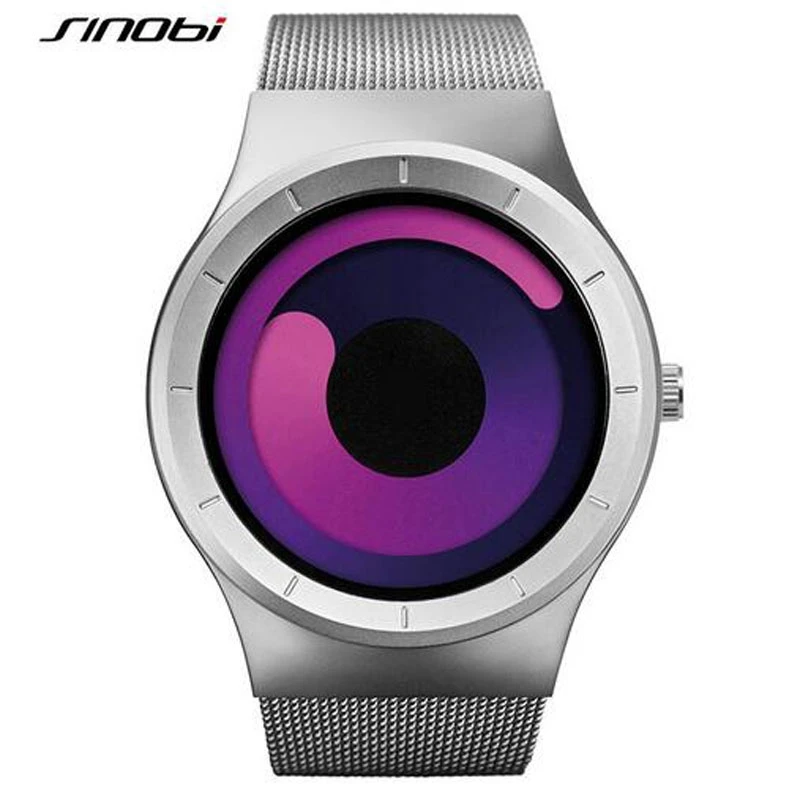 

SINOBI Unique Concept Watch Men High quality Stainless Steel Milan Band Modern Trend Sport Colorful Wrist Watches For Men