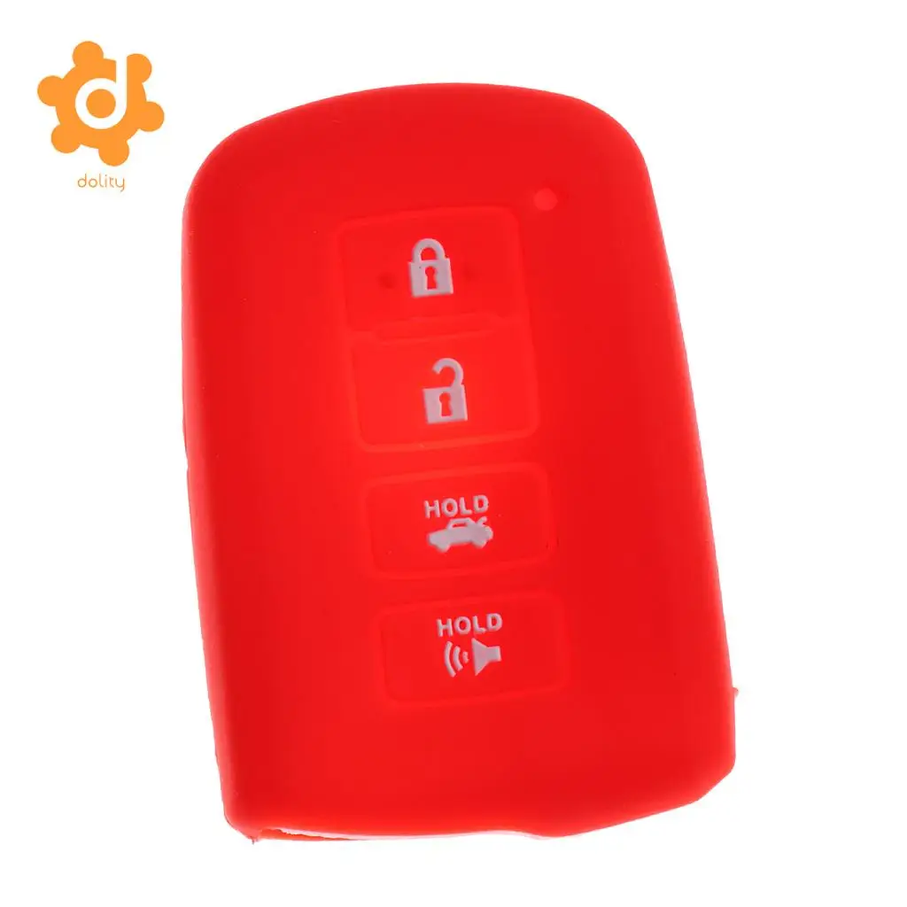 2X Silicone Car Key Shell Fob Case Cover for Toyota Avalon RAV-4 Red+Blue