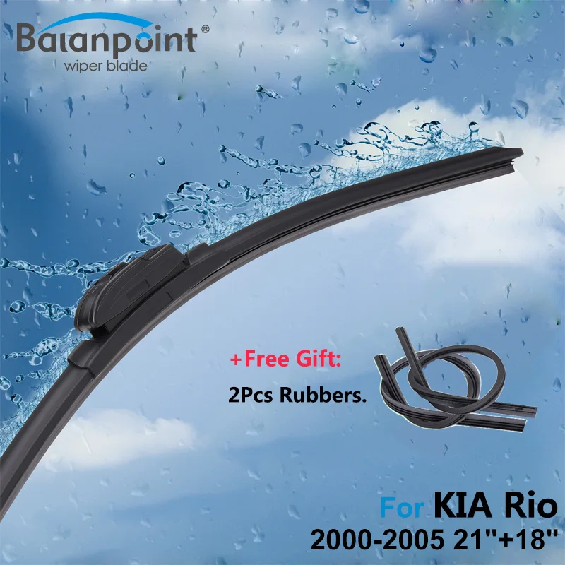 Buy 2Pcs Wiper Blades + 2Pcs Soft Rubbers for KIA Rio