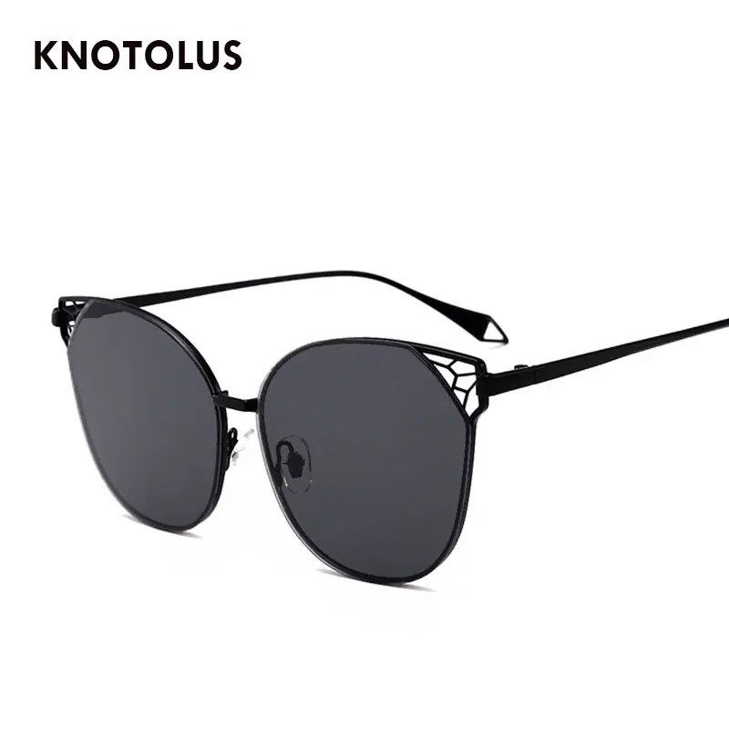 Knotolus Для женщин Cateye Солнцезащитные очки для женщин модные роскошные Брендовая Дизайнерская обувь женские зеркало точки Защита от солнца