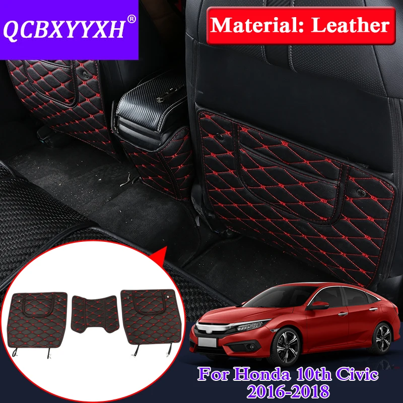 QCBXYYXH Car Armrest Cover Kick Pad Case Back Seat Protection Mat Children Anti-Kick For Honda 10th Civic 2016-2018 | Автомобили и