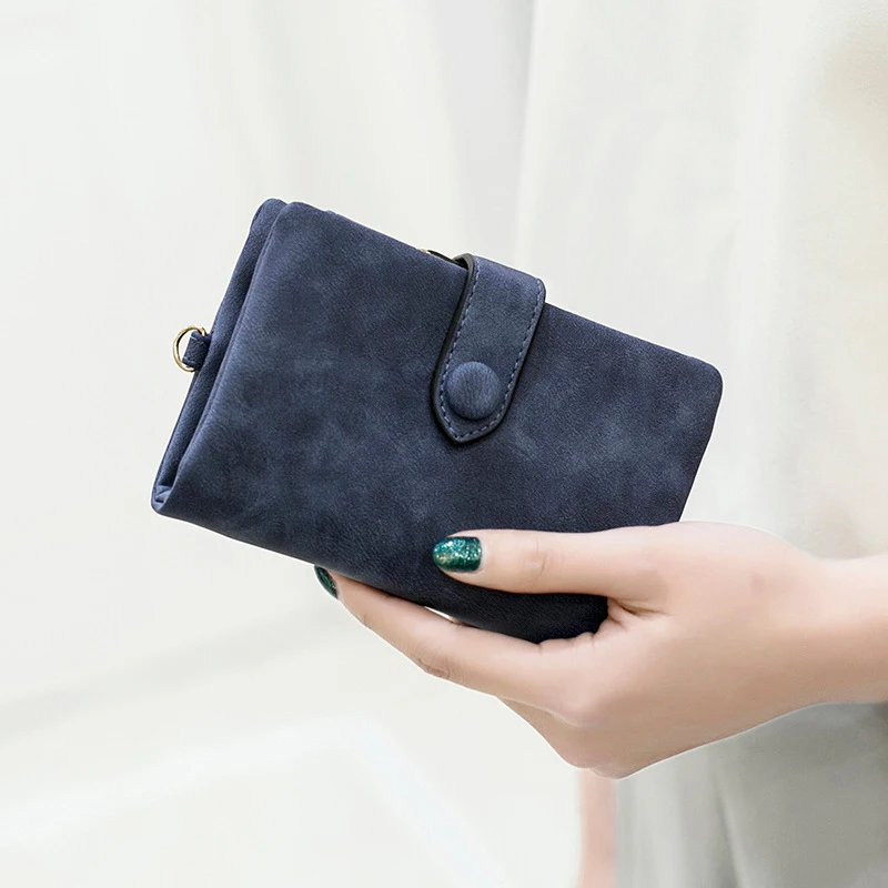 2018 Nubuck PU Leather Women's Short Wallet Bag Money Card Women's Holders Fashion Zipper Small birthday gift Soft Girl Wallet 2018 Nubuck PU Leather Women's Short Wallet Bag Money Card Women's Holders Fashion Zipper Small birthday gift Soft Girl Wallet