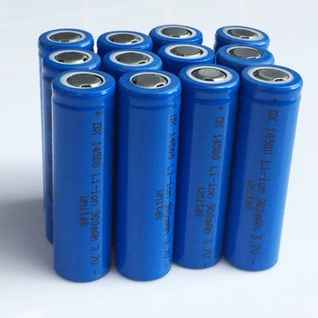

12-20pcs UNITEK 3.7V 14500 rechargeable battery 900mah 2A AA li-ion lithium ion cell baterias pilas for laser flashlight torch