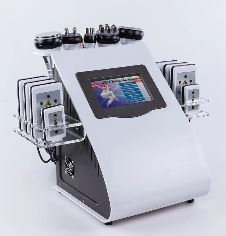 US $552.24 2019 Painless 8 Pads Diode Lipo LLLT Ultrasonic 40K Cavitation Slimming Vacuum RF Cellulite Weight Loss Machine