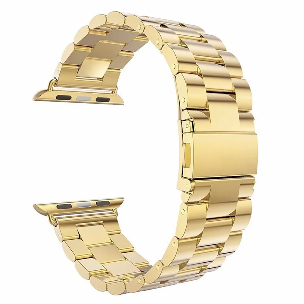 Apple Watch ремешок 38 мм 42 мм модный металлический спортивный браслет из нержавеющей стали ремешок для iWatch серии 4 3 2 1 WatchbandsAW06 - Цвет ремешка: Gold