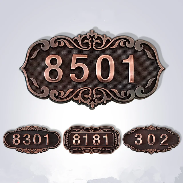 ABS European Door Number Sticker Antique Copper House Number Sign 3 ABS European door number sticker Antique copper House Number sign 3 to 4 Numbers Customized for - ABS European Door Number Sticker Antique Copper House Number Sign 3