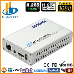 HEVC 1080 P 1080i HD HDMI к RTSP RTMP UDP HLS видео поток кодер IPTV потоковая трансляция в прямом эфире кодировщик H.265 H.264 передатчик