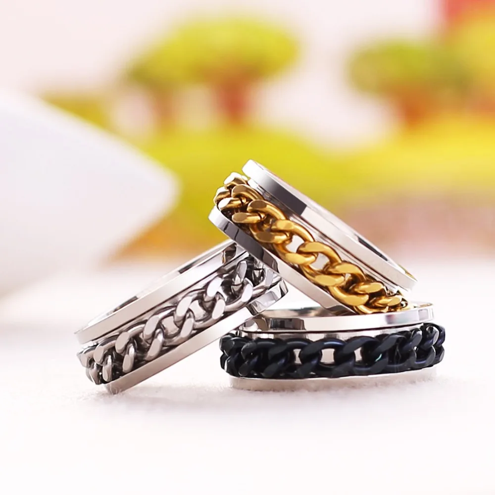 

Geometric design 2017 fashion women's wedding ring chain rings titanium rings male summer engagement jewelry JZ130