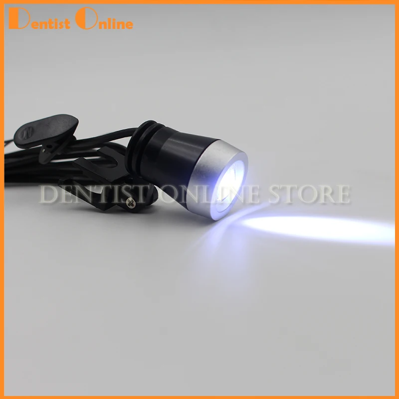  Portable black LED Head Light Lamp for Dental Surgical Medical Binocular Loupe Silver head light 3W