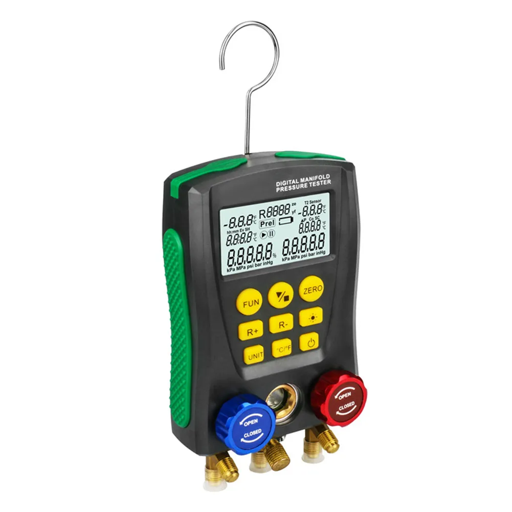 

Professional Durable Manifold Meter Tester Tool Electronic Digital Cold Medium LCD Inspection Refrigeration Pressure Gauge