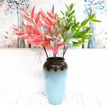 

5pcs Fake eucalyptus Tree Branches Artificial Willow Leaf Stem Greenery Grass for Wedding Centerpieces Greenery Wall Decoration