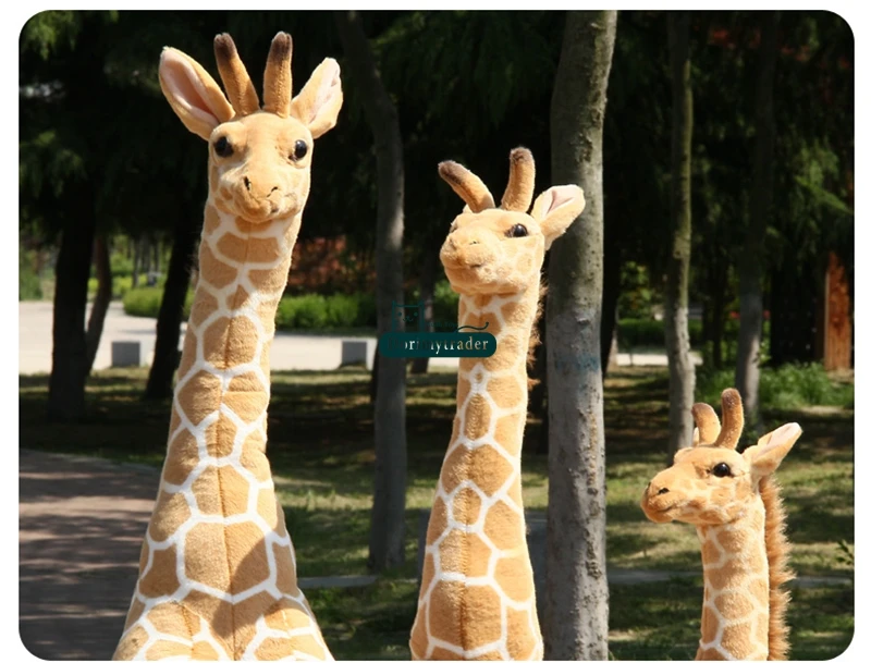 Dorimytrader Jumbo 140cm Soft Emulational Forest Animal Giraffe Plush Toy 55'' Large Stuffed Animal Giraffes Children Gift DY60689(3)