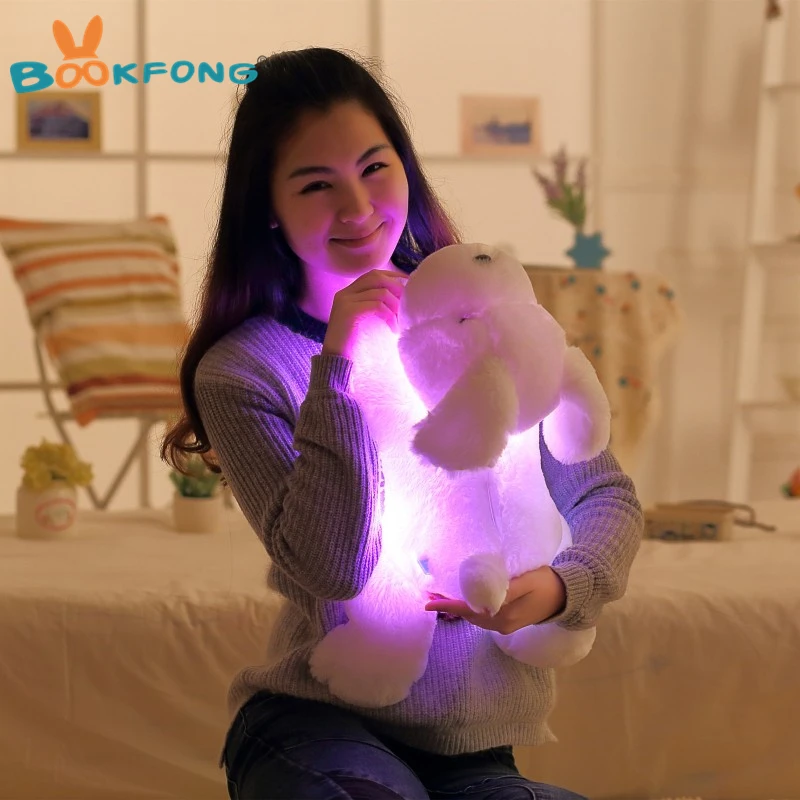 BOOKFONG 50 см длина творческий ночник светодио дный LED прекрасная собака мягкие и плюшевые игрушечные лошадки Best подарки для детей друзей
