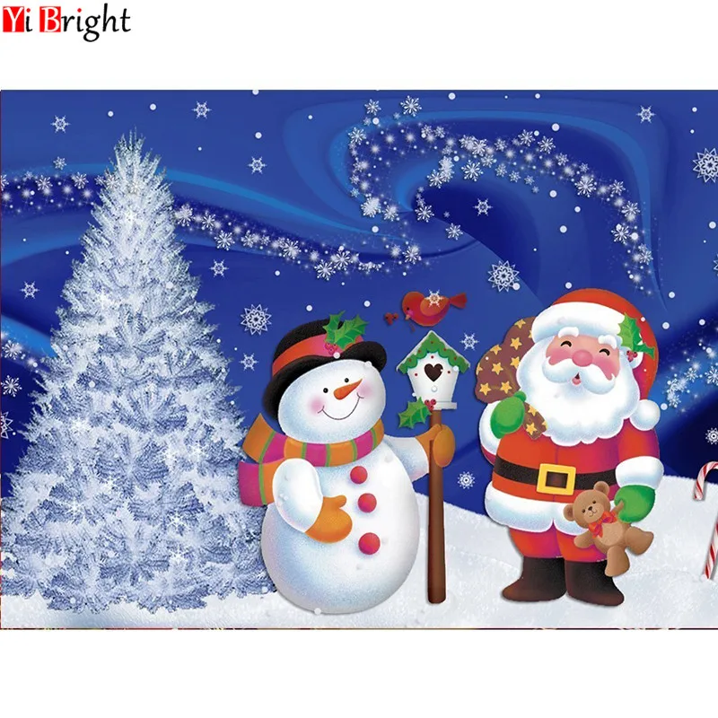 

Diamond Embroidery Christmas Diamond Painting Santa Claus Cross Stitch Full Square Diamond Mosaic Rhinestones Snowman XY1