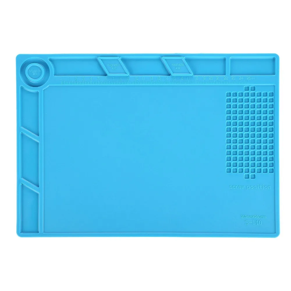 

35x25cm Magnetic Screw Repair Mat Heat Insulation Silicone Repair Tools Pad Desk Mat BGA Soldering with Screw Keeper for iphone