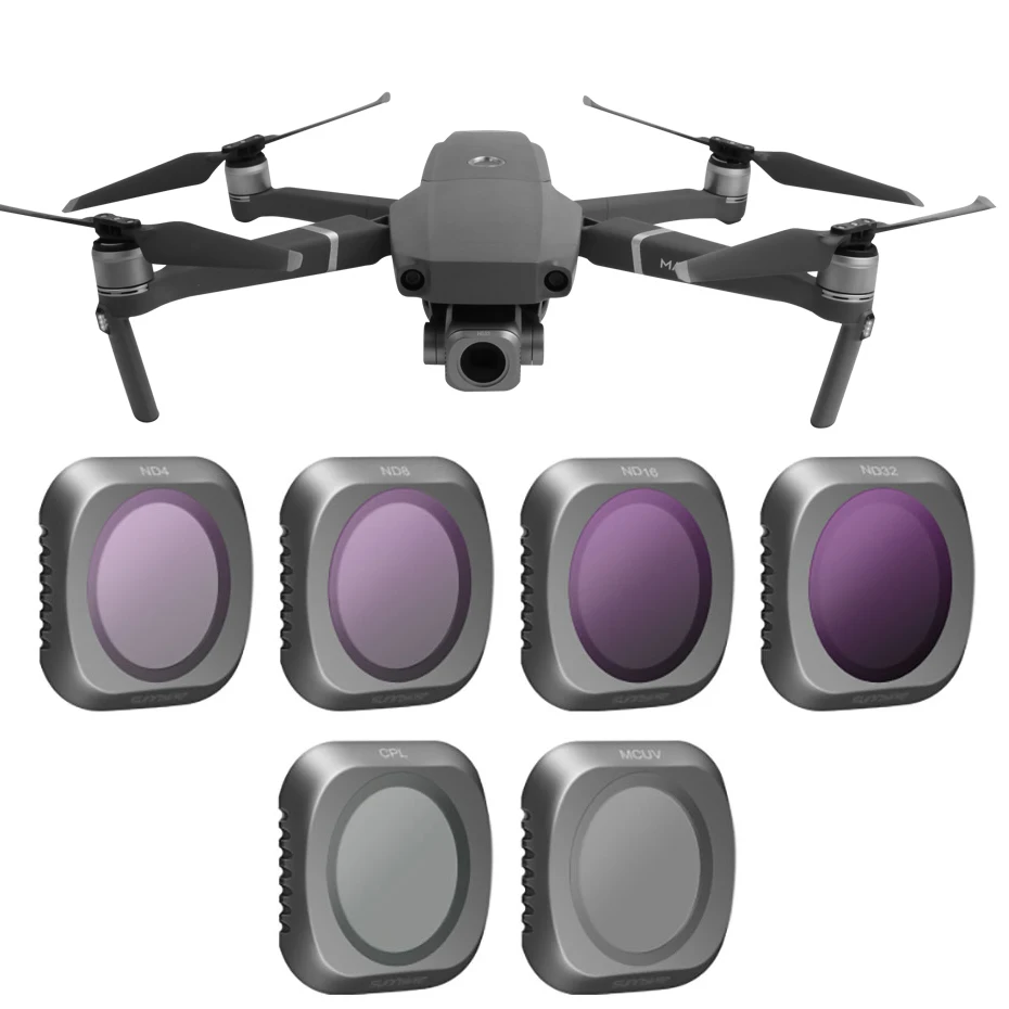 Для DJI Mavic 2 Pro нейтральная плотность ND4 + 8 16 32 UV CPL фильтр для дрона Набор Mavic2