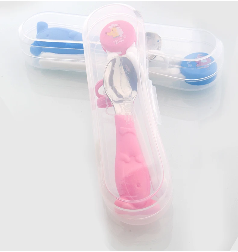 Baby Feeding Spoon Chopstick Toddlers Infant Training Tableware set (17)