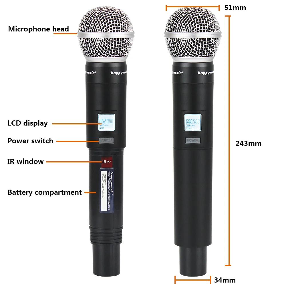 Высококачественный УВЧ Профессиональный SU-10 двойной беспроводной микрофон Система сценические выступления два беспроводных микрофона