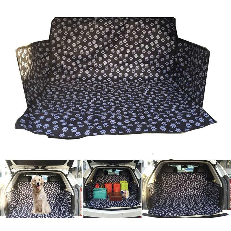 

1pc Pet Dog Cat Car Trunk Mat Footprint Printed Waterproof Oxford Protector Pet Blanket Carrier Cover Drop Shipping