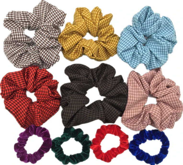 PJ066-A-10PCS 10 шт./партия мягкий шифон бархат резинка для волос хвостик цветочный сцепление петля держатель эластичные волосы группа связей аксессуары leopard - Цвет: PJ066-A-10PCS