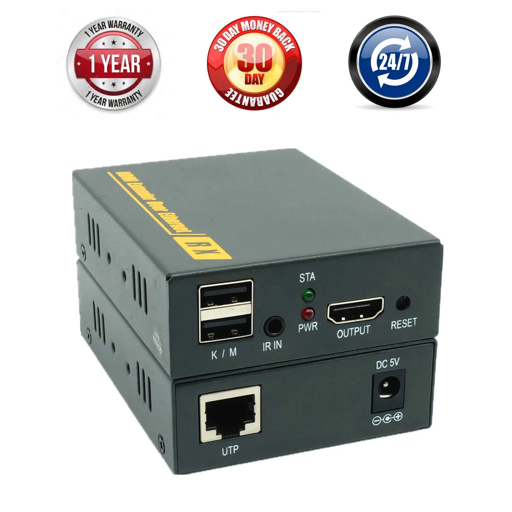 Top Quality 500ft 20 60 KHz IR USB KVM Over TCP IP Extender 1080P USB HDMI