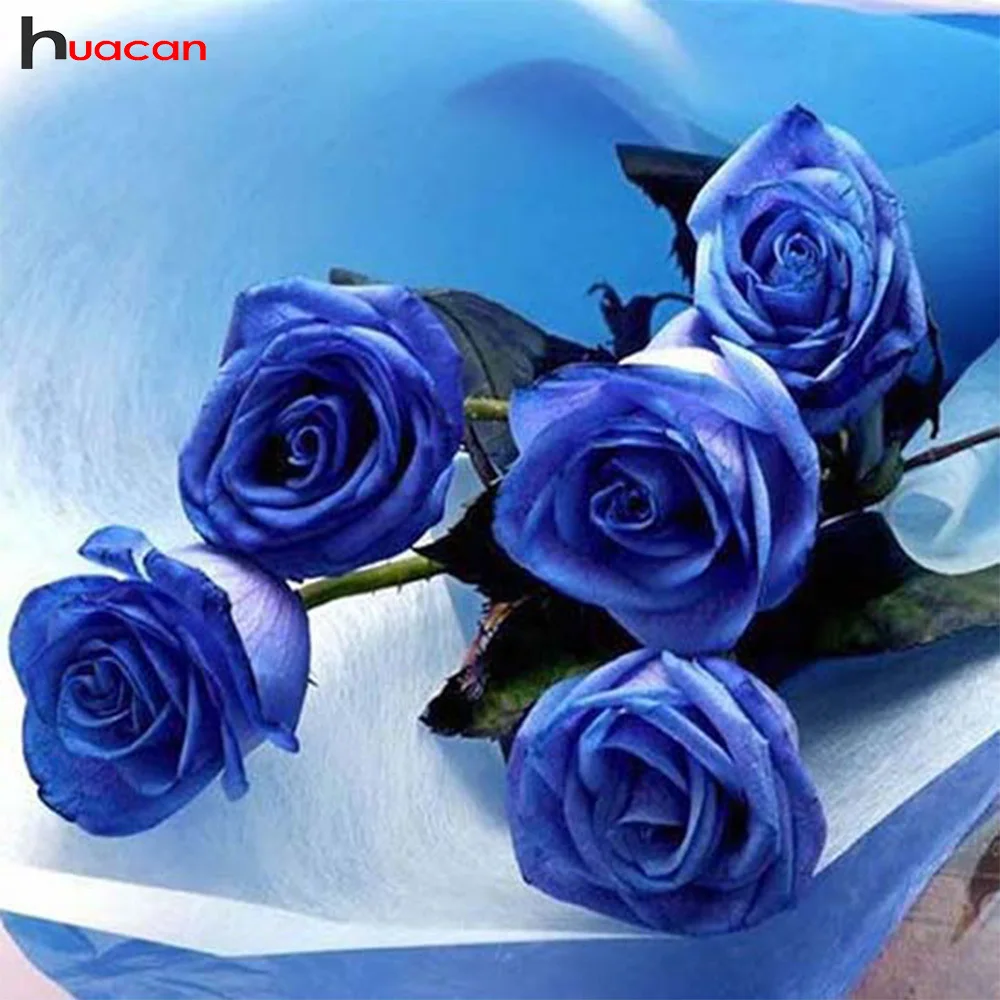 

Huacan 5D Diamond Painting Floral Pictures By Rhinestones Mosaic Full Drill Square Handwork Diamond Embroidery Flower Home Decor