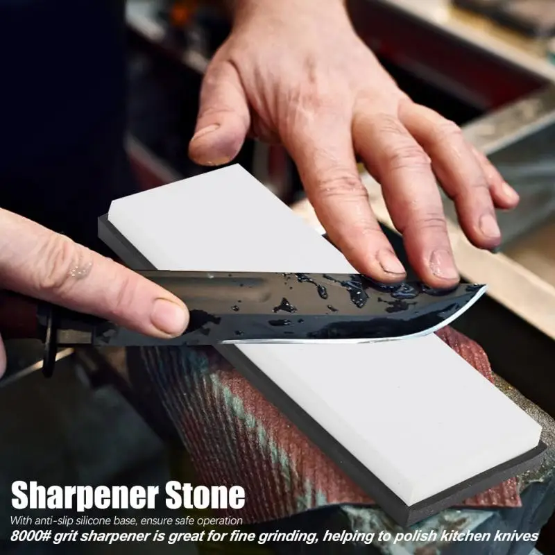 8000 Grit Sharpener Stone Knife 2 Sides Razor Polishing Sharpener Stone Whetstone with Anti