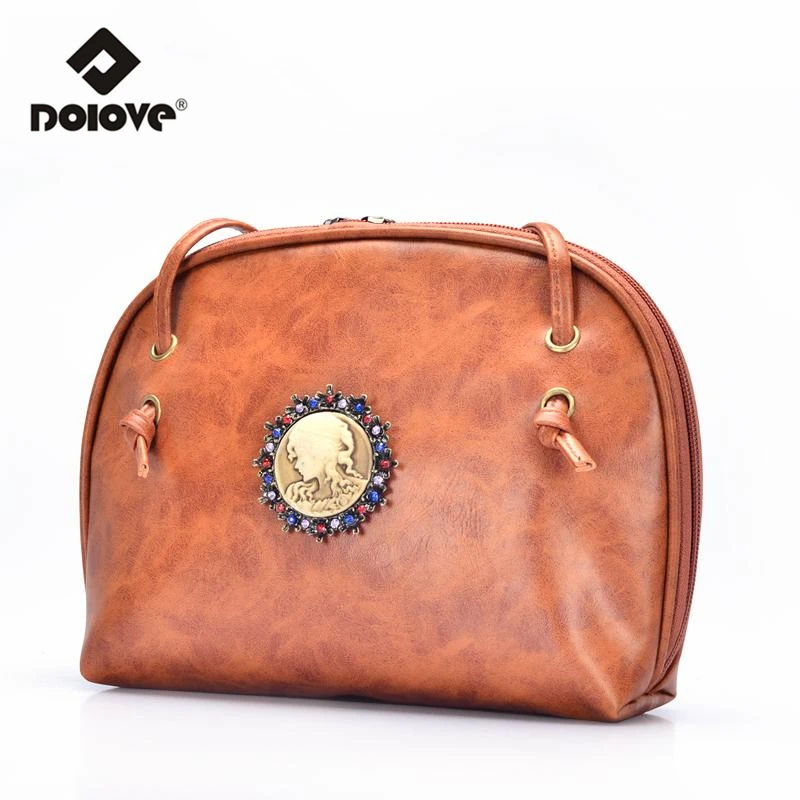 

DOLOVE 2018 New Spring Women Bags Version Of The Female Retro Shell Oil Skin Beauty Head Shoulder Messenger Bag