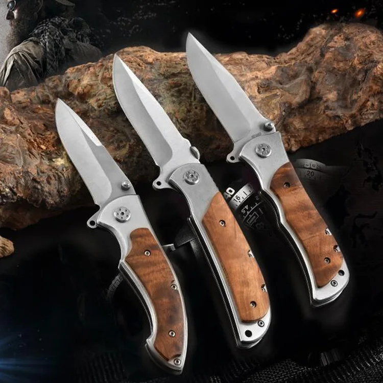 Хит, мини Охотничий Тактический складной нож, Тактический Складной нож 440C и деревянная ручка, для кемпинга, охоты, выживания, EDC инструменты