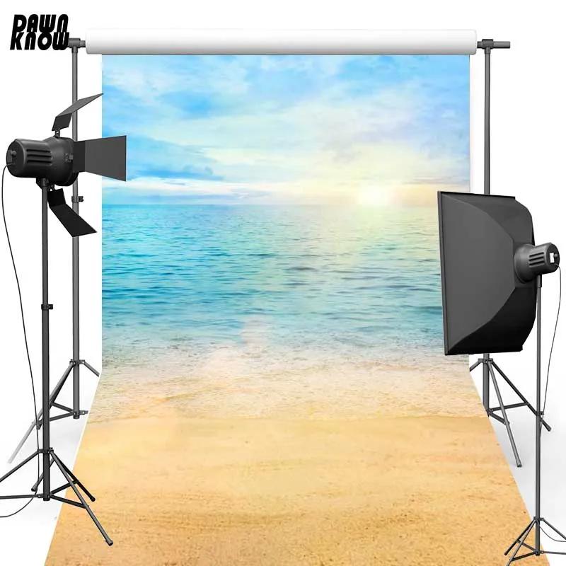 DAWNKNOW Sandbeach Sun Vinyl Photography Background For Baby New Fabric Polyester Backdrop Wedding Photo Studio F1306 | Электроника