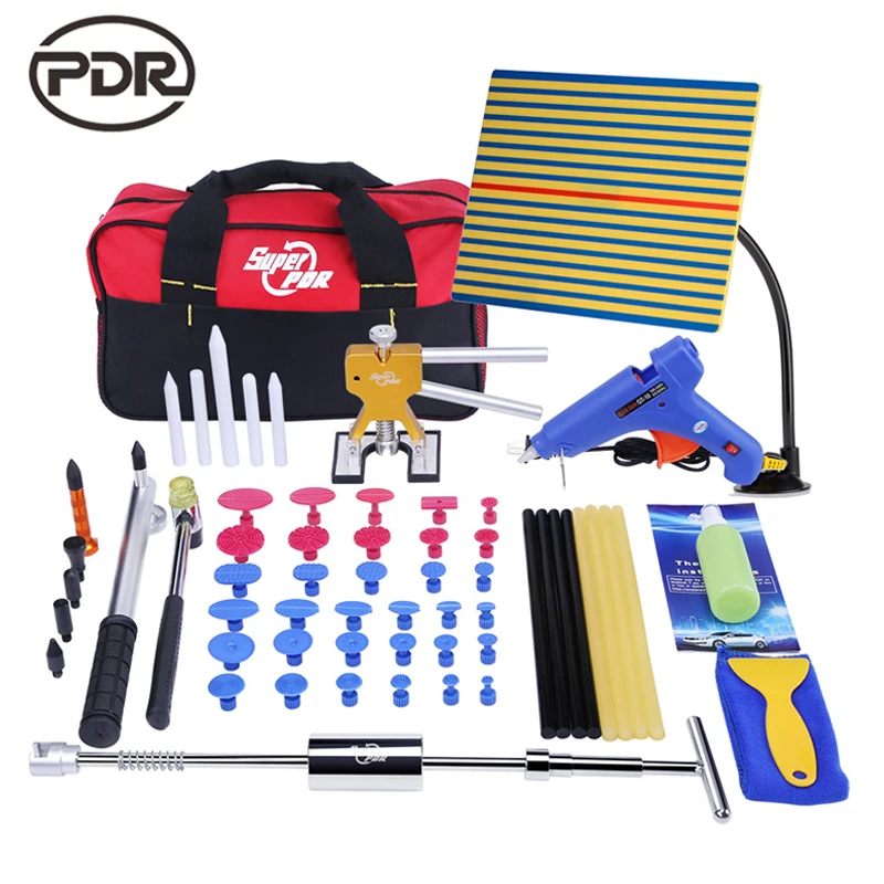 PDR Tools Dent Repair Dent Removal Paintless Dent Repair Tools Dent Puller Kit Reflector Board Tool Bag PDR Toolkit Herramentas